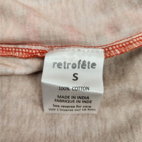 Retrofete Tie Dye T-Shirt in Sepia Orange Size Small NWT Short Sleeve - Picture 8 of 9